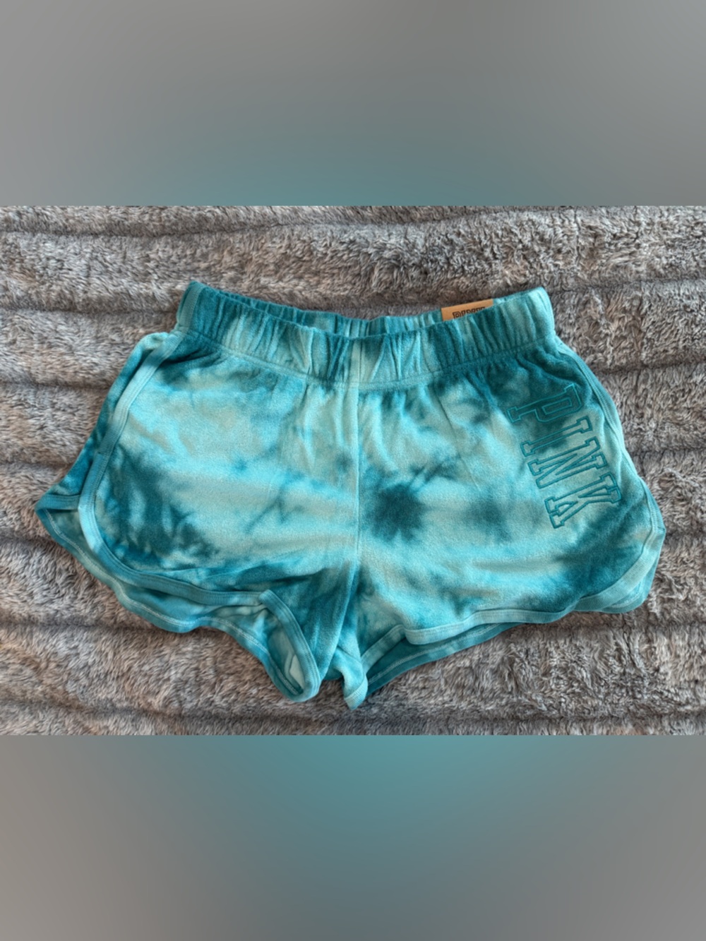 PINK Victoria's Secret Teal Tie-Dye Lounge Shorts